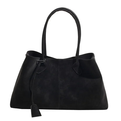 Large Capacity Faux Suede Tote Bag – Women's Shoulder Handbag