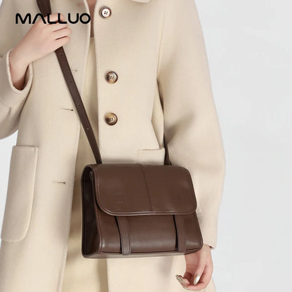 Women's Genuine Leather Crossbody Bag – Multi-Pocket Shoulder Messenger