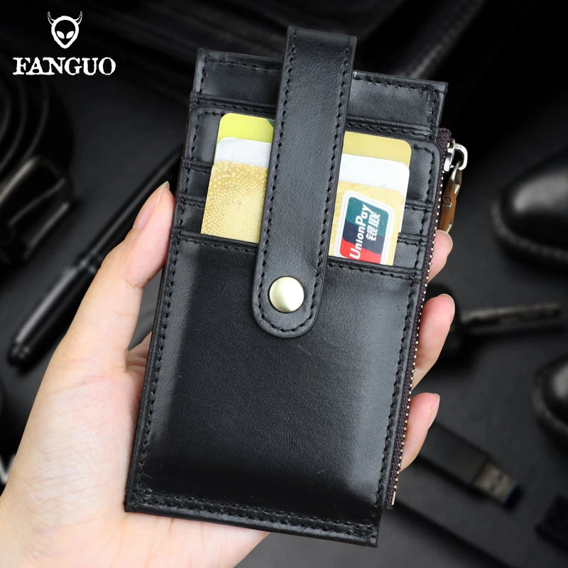 Genuine Leather Card Holder Wallet for Men – Large Capacity