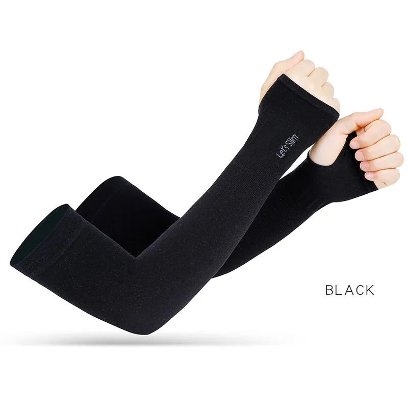 UV Protection Ice Silk Arm Sleeves – Cooling Sun Cover for Men & Women