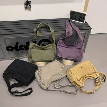 Retro Canvas Crossbody Bag Large Capacity for Men & Women