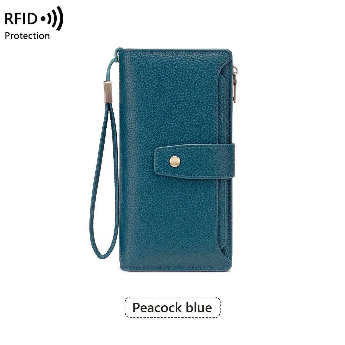 RFID Blocking Large Capacity Leather Wallet for Women