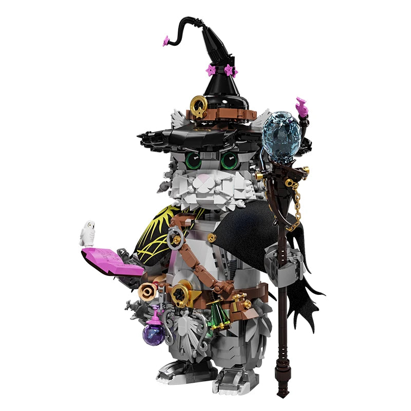 Wizard Cat Building Blocks Set – 1400pcs Magic MOC Figure