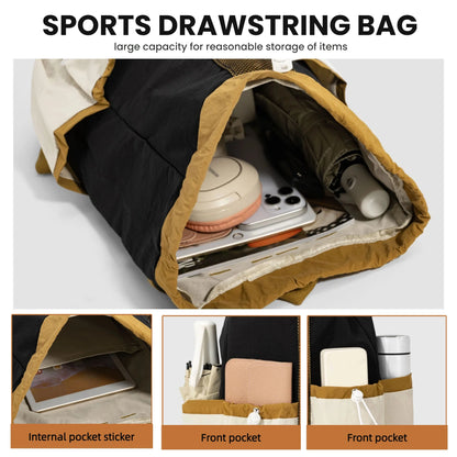 Drawstring Gym Backpack – Large Capacity Nylon Sports Sackpack
