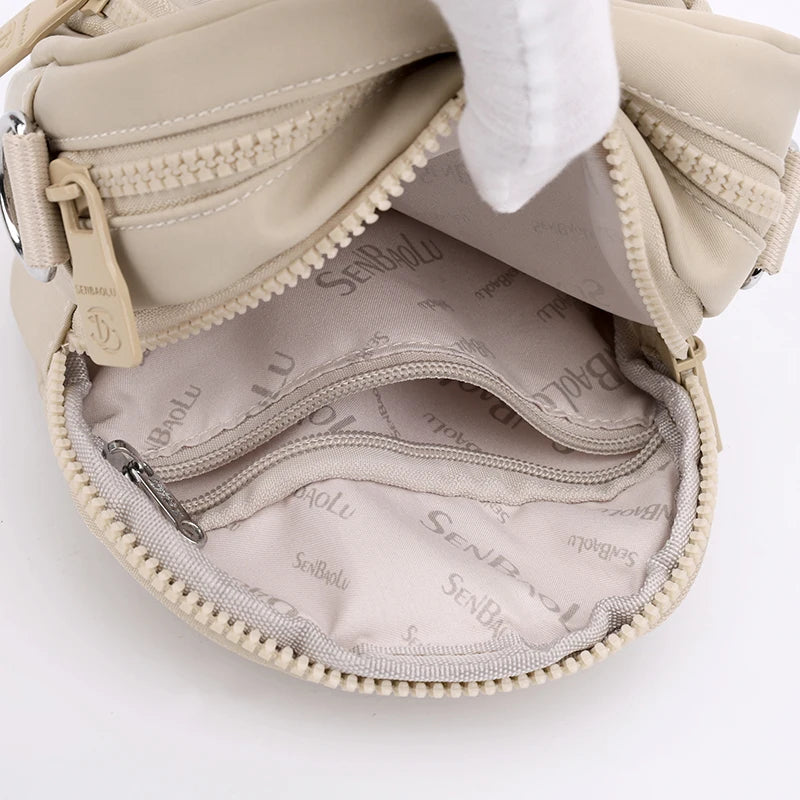 Women's Waterproof Nylon Crossbody Bag – Multi-Pocket Shoulder Purse