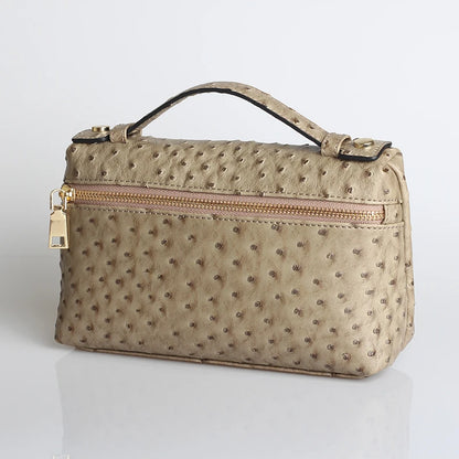 Women S Bag Ostrich Small Cow Leather Shoulder Bags Crossbody Handbags Clutch Luxury Designers