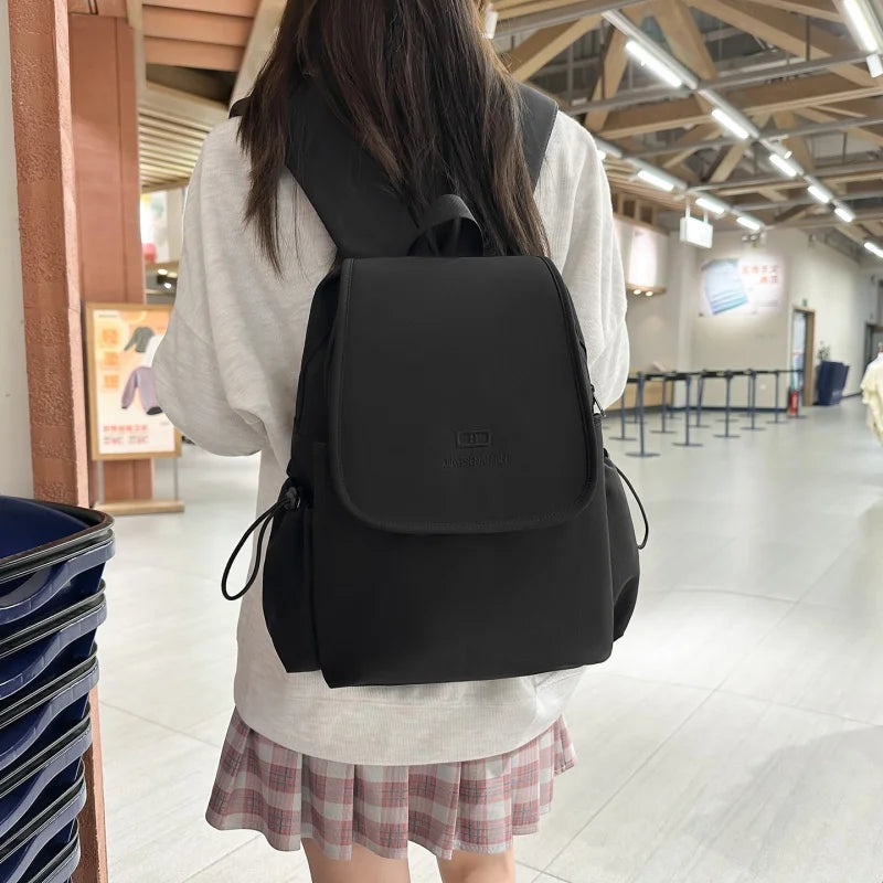Waterproof Nylon Flip Backpack – Women's Travel & College Bookbag