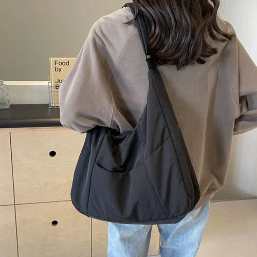 Quilted Puffer Shoulder Bag – Women's Large Soft Tote