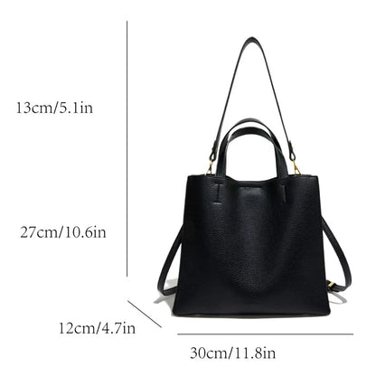 Pebbled Leather Tote Bag – Convertible Crossbody & Shoulder Bag
