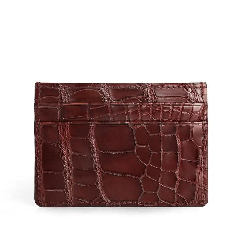 Men's Crocodile Leather Card Holder Slim Business Wallet