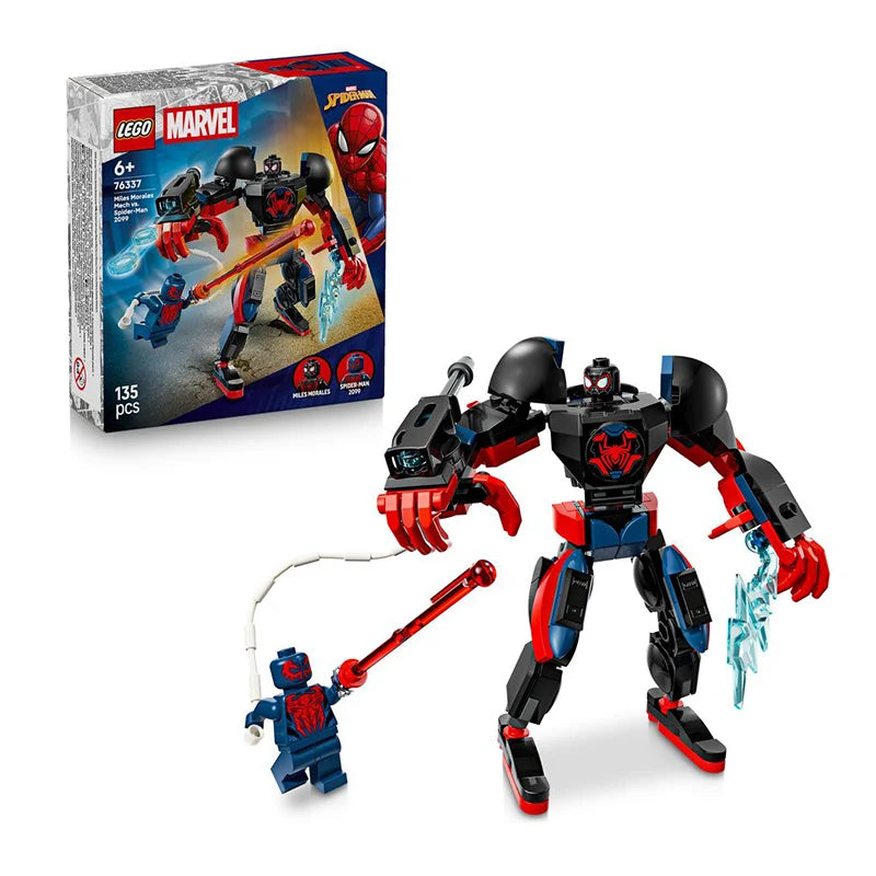 LEGO Marvel 76337 Miles Morales Mech vs Spider-Man 2099 Building Set