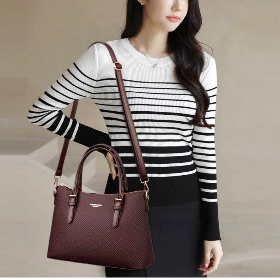 Women's PU Leather Handbag – Large Capacity Shoulder & Crossbody Bag
