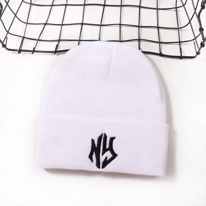 NY Embroidered Knit Beanie – Unisex Winter Hat