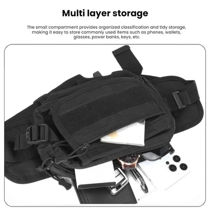 Men's Tactical Waist Bag with Multi-Compartment Storage