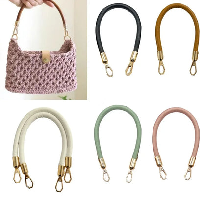 40cm PU Leather Bag Handle Strap with Gold Chain Buckle