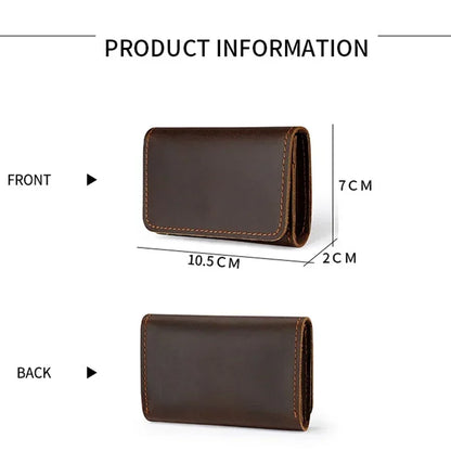 Vintage Genuine Leather Wallet & Coin Purse with Cable Organizer