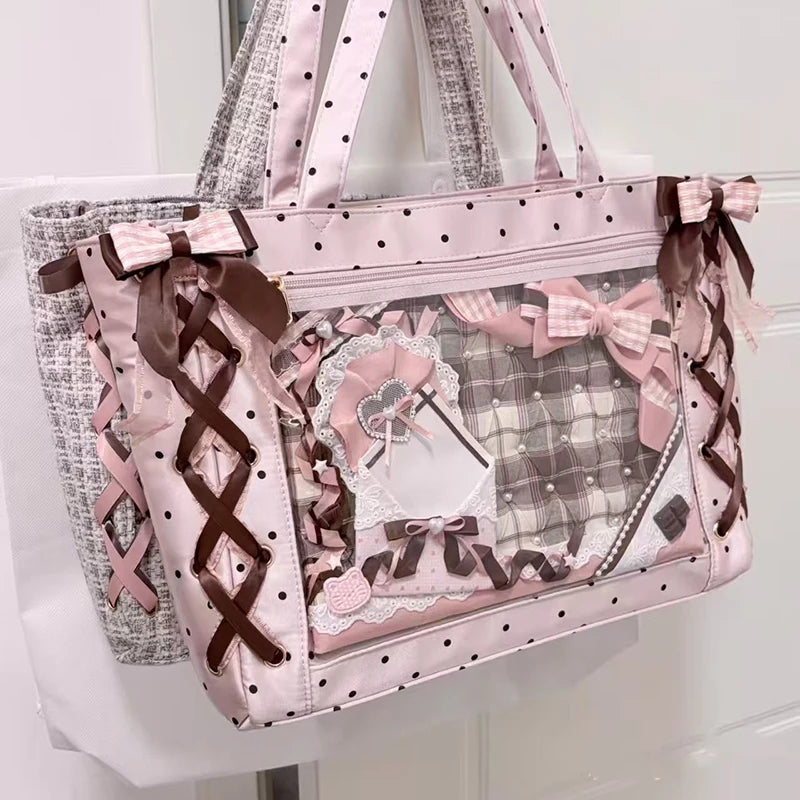 Ribbon Ita Bag Women's Large Capacity Tote Shoulder Bag