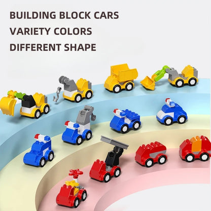 Large Particle Building Blocks Engineering Vehicle Set for Kids – Excavator & Cars