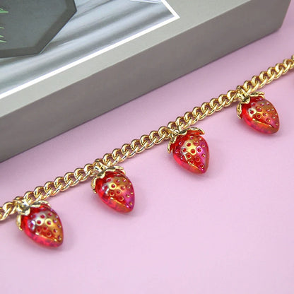 Strawberry Bag Charm Chain – Cute Pendant Keychain Accessory