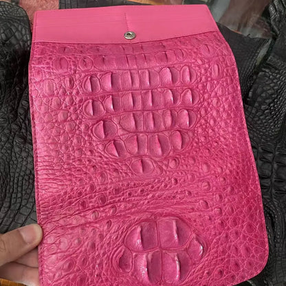 Genuine Crocodile Leather Long Wallet for Women – Large Capacity Clutch Purse