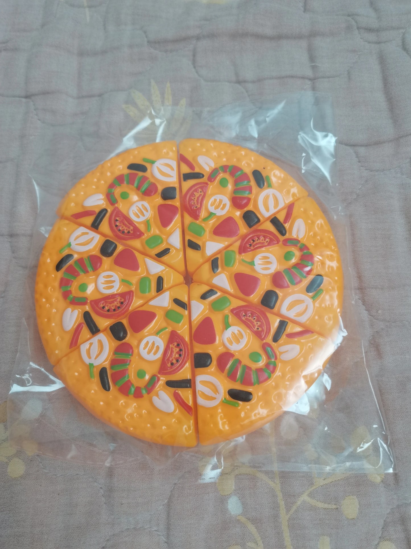 Kids Pretend Play Pizza & Fruit Cutting Kitchen Toy Set