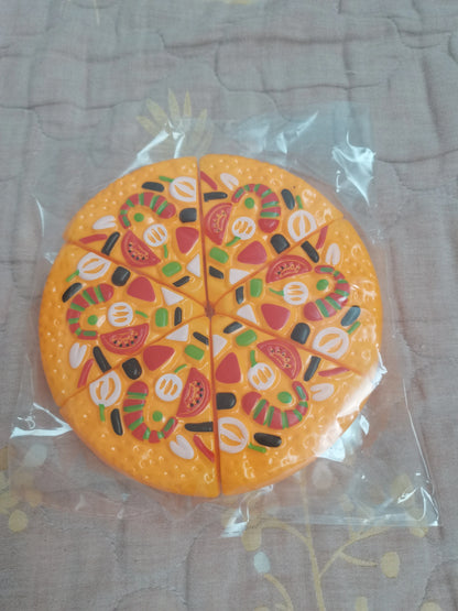 Kids Pretend Play Pizza & Fruit Cutting Kitchen Toy Set