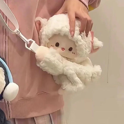 Kawaii Plush Animal Crossbody Bag for Women – Cute Penguin & Sheep Shoulder Purse