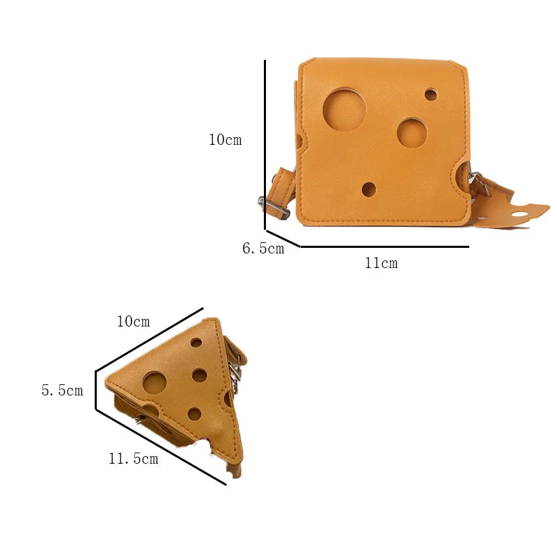 Cheese Shaped Mini Crossbody Bag – Cute Novelty Purse