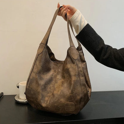 Large Soft PU Leather Hobo Shoulder Bag for Women