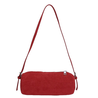 Suede Pillow Shoulder Bag Slouchy Hobo Crossbody Handbag