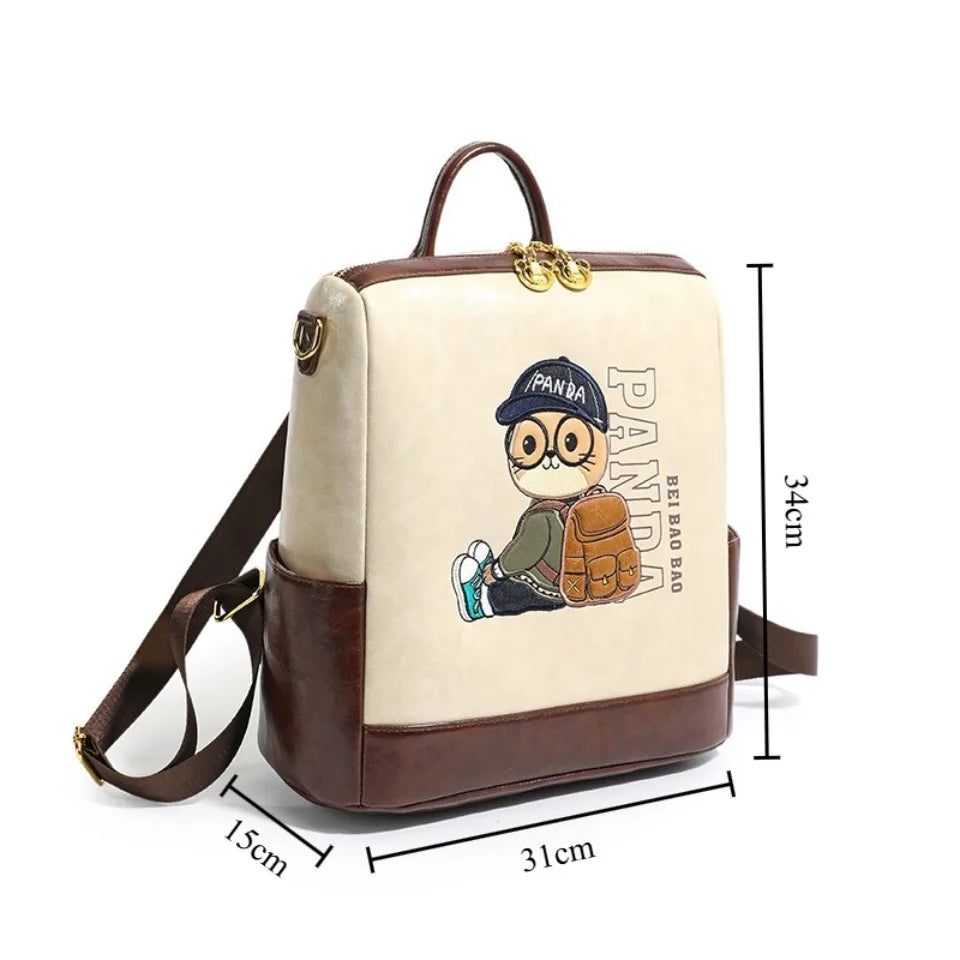 3-in-1 Women's Backpack – Cute Cartoon Collegiate Style Shoulder Bag