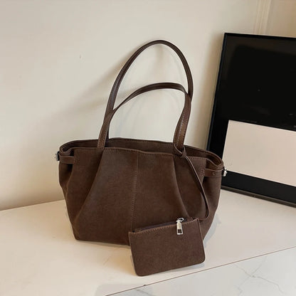 Large Capacity Tote Bag for Women – Luxury Shoulder Handbag with Coin Purse