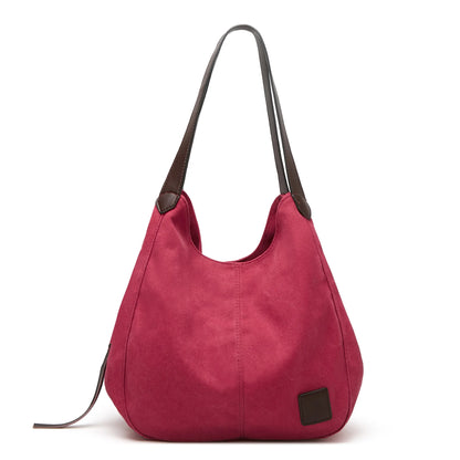 Canvas Hobo Shoulder Bag for Women – Large Capacity Tote