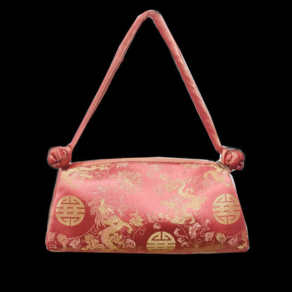 Embroidered Silk Shoulder Bag – Floral Cheongsam Purse
