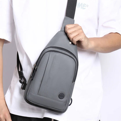 Men's Nylon Sling Chest Bag Waterproof Crossbody Pack