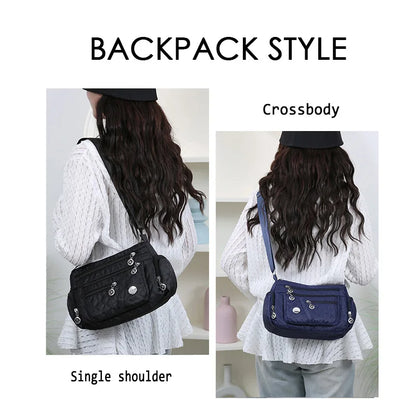 Oxford Fabric Crossbody Bag – Multi-Pocket Shoulder Bag