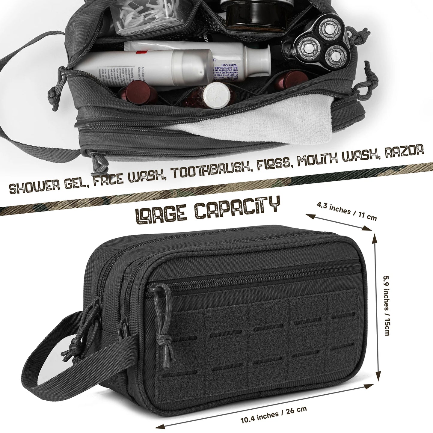 Tactical MOLLE Dopp Kit – Men's Travel Toiletry & Shaving Bag