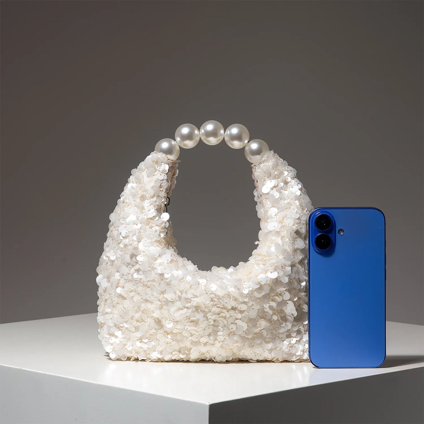 Sequin Pearl Handle Bag – Glitter Hobo Purse for Gala & Wedding