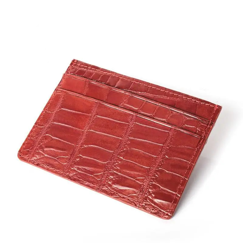 Men's Crocodile Leather Card Holder Slim Business Wallet
