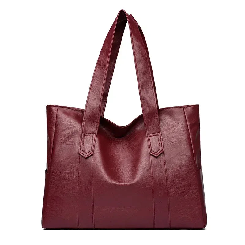 Large Capacity Soft Leather Tote Bag – Women's Satchel