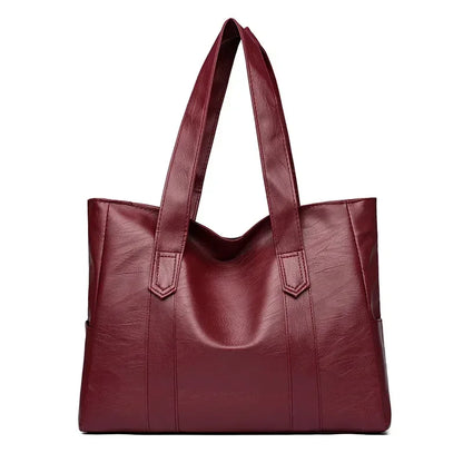 Large Capacity Soft Leather Tote Bag – Women's Satchel