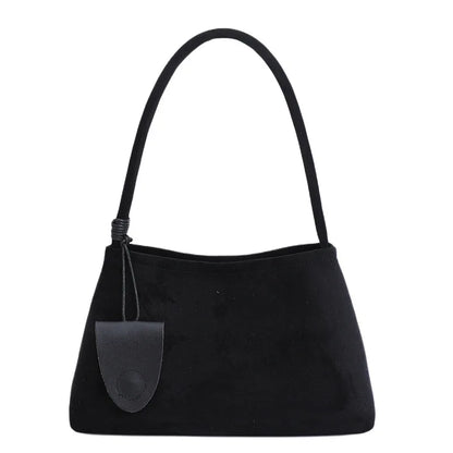 Retro Suede Shoulder Bag for Women – Luxury Underarm Handbag