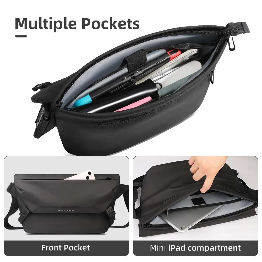 Water Repellent Messenger Bag for Men – Casual Crossbody Shoulder Bag Fits 11" iPad