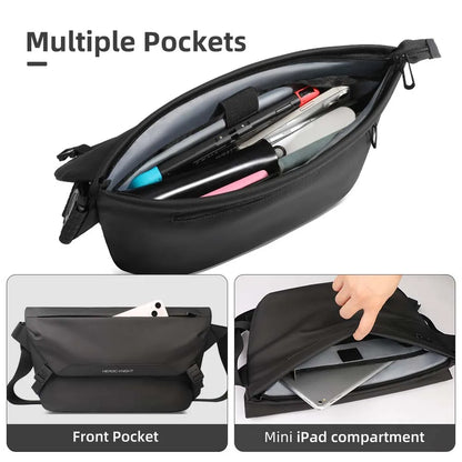 Water Repellent Messenger Bag for Men – Casual Crossbody Shoulder Bag Fits 11" iPad