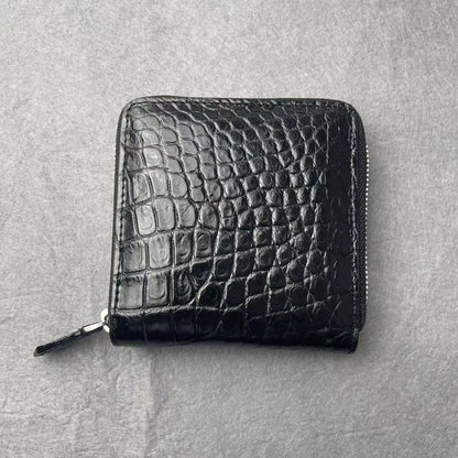 Genuine Crocodile Leather Men's Zip Wallet – Multi-Function Bifold
