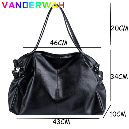 Large Soft Leather Hobo Shoulder Bag for Women