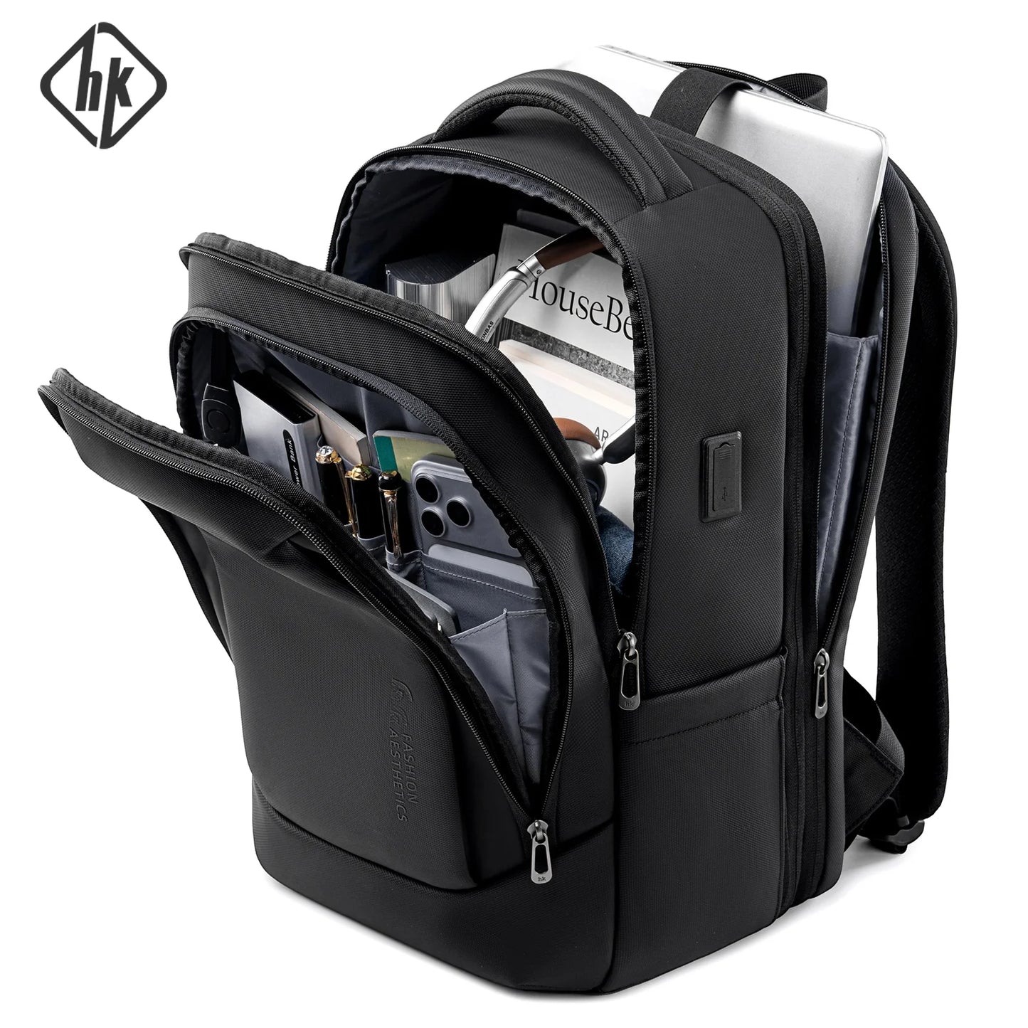 Business Laptop Backpack with USB Port – 17 Inch, Waterproof, Large Capacity