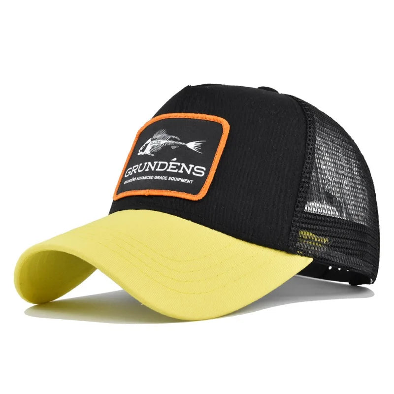 Fishing Embroidery Baseball Cap – Unisex Mesh Snapback Hat