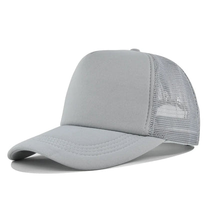 Plain Trucker Hat – Adjustable Mesh Snapback Baseball Cap