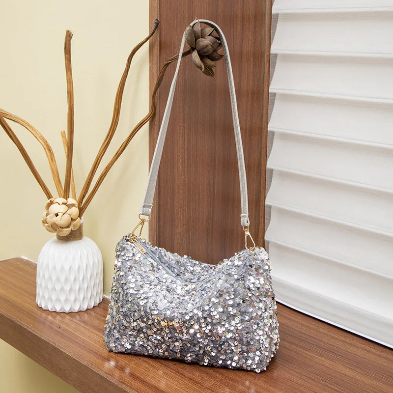 Sequin Shoulder Bag Women's Sparkling Handbag
